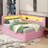 Entirely Upholstered Platform Bed Boasting USB Ports, LED Lighting, And A Trundle-1271004022