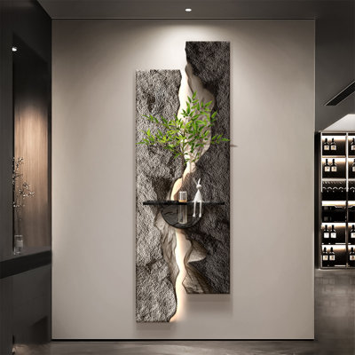 Gray, Dark grey Rectangular Manufactured Wood Wall art