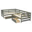 Lit plateforme en L avec trois tiroirs de rangement-865968753