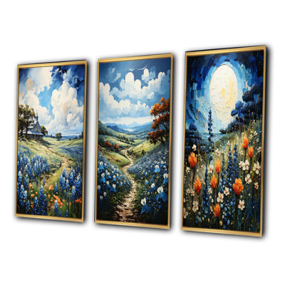 " Blue Bonnets Texan Blues " 3 - Pieces