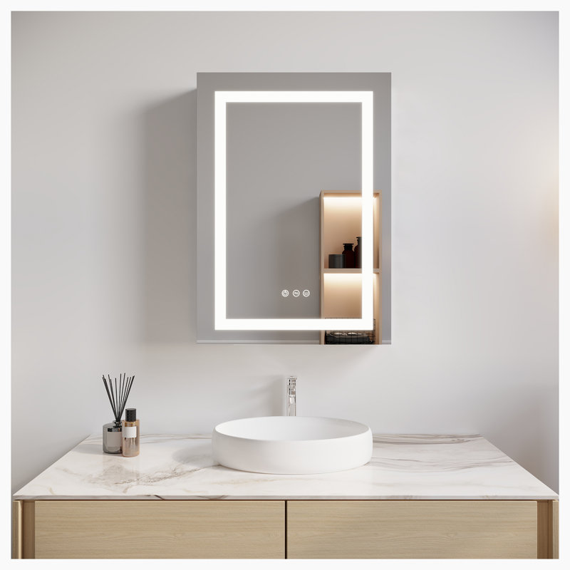 Miroir pour armoire à pharmacie à fixation en surface H 26 po x l 20 po Hesperos, Gauche