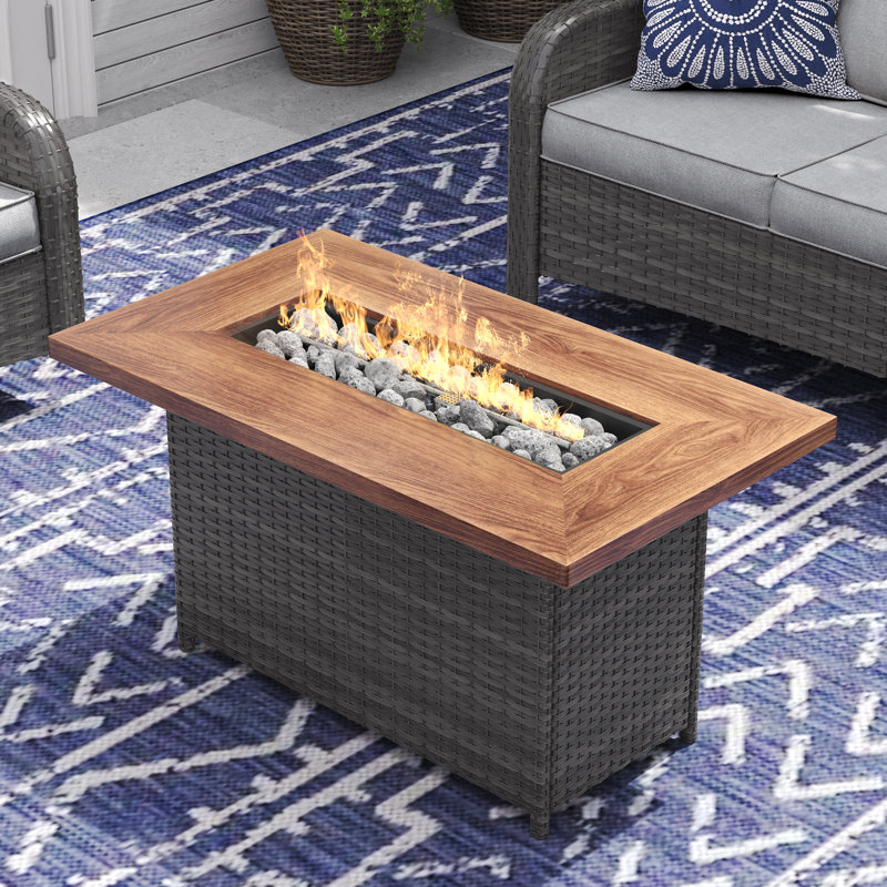 Outdoor Propane Fire Pit Table, Gray
