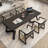 Black Rectangular Solid Wood Dining Table-2013652832