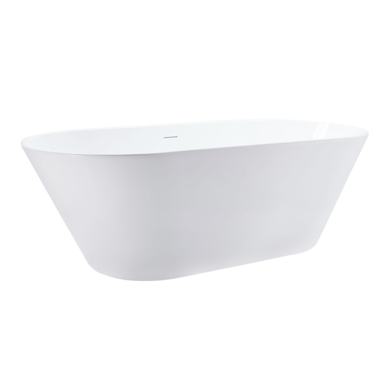 1778mm x 800.1mm Soaking Acrylic Bathtub, Glossy White