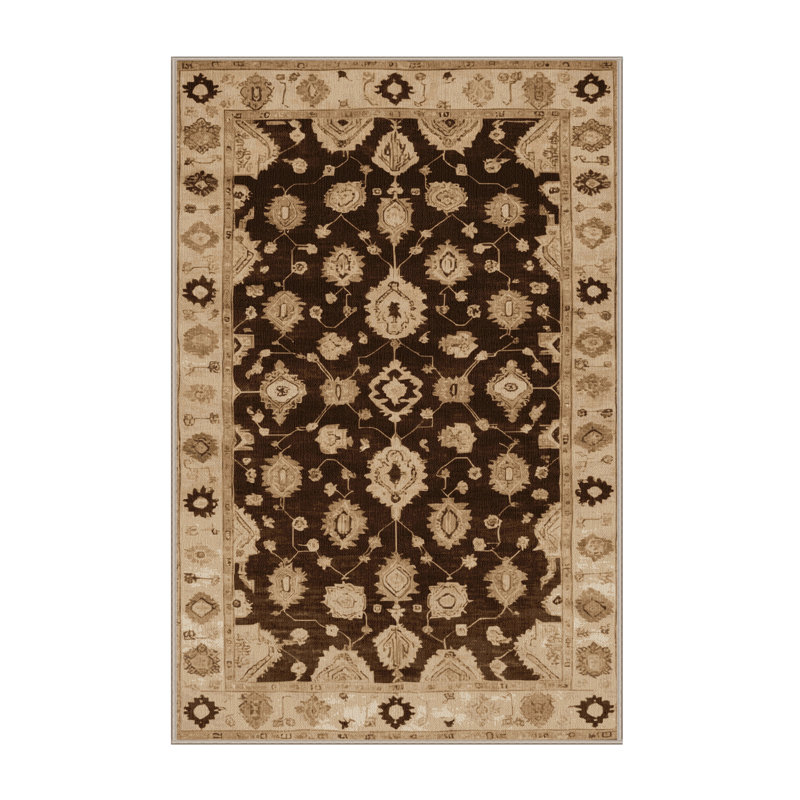 Tapis brun lavable à la machine, Rectangulaire 2 pi x 3 pi