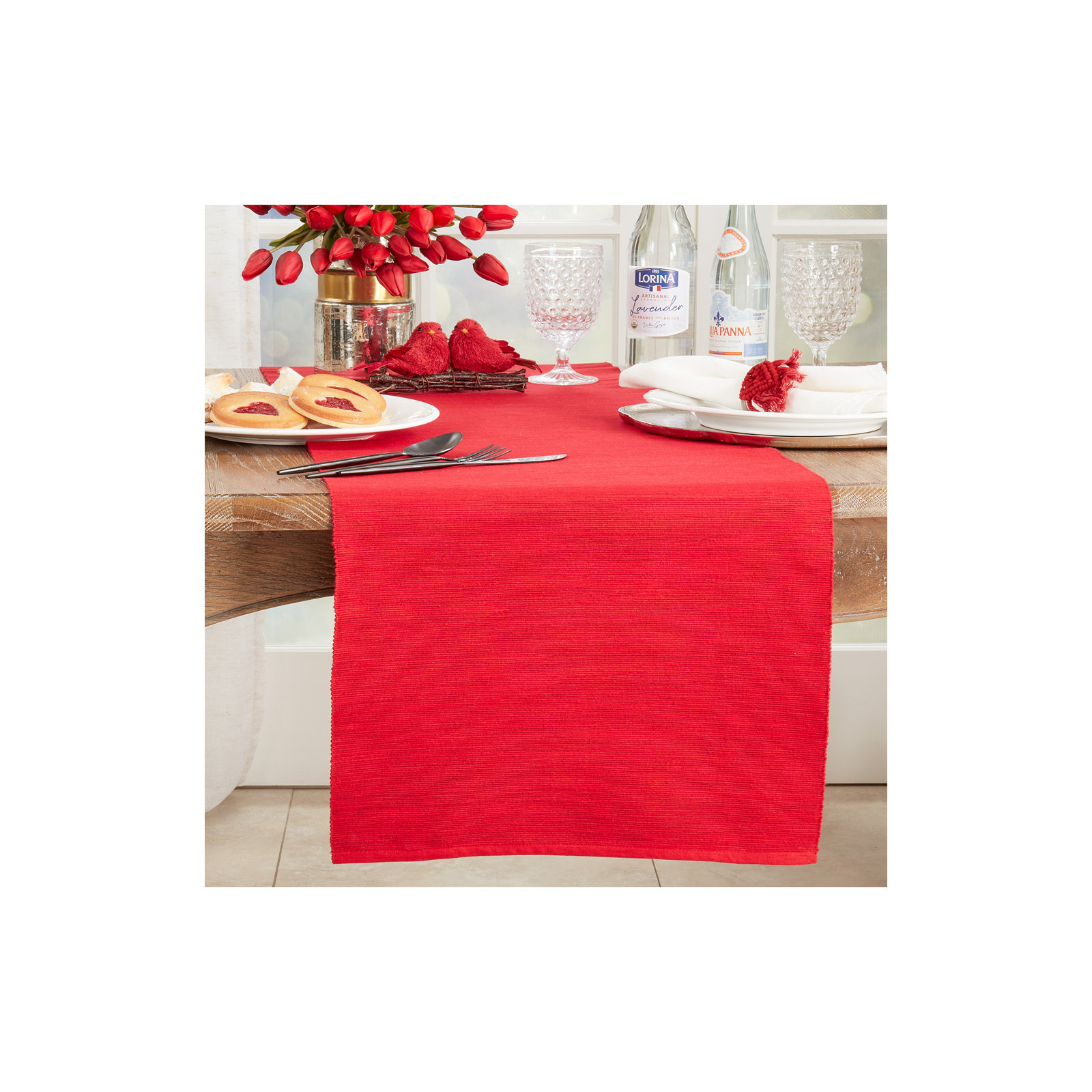Bay Collection No Pattern Table Runnner, Red