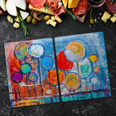 Delmon Tempered Glass Balloons Chopping Board