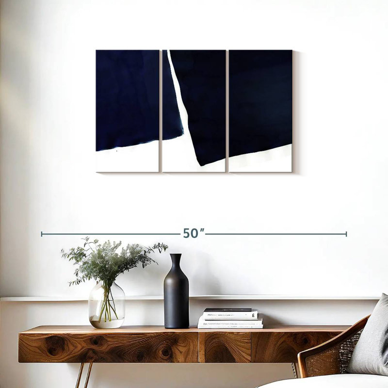 Abstrait bleu marine Avery I, H 20 po x l 33 po