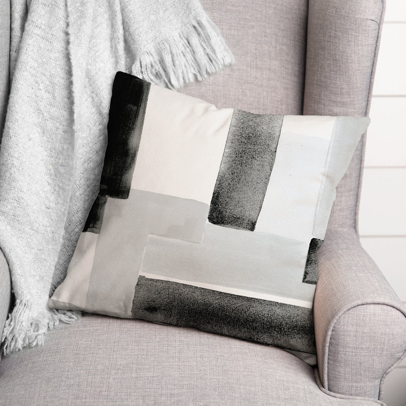 Outdoor Reversible Throw Pillow, Gray