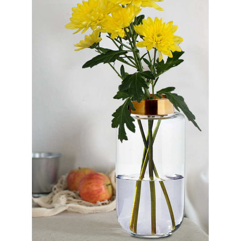 Vase de table en verre transparent Serenity, H 14 po x l 7 po x P 7 po