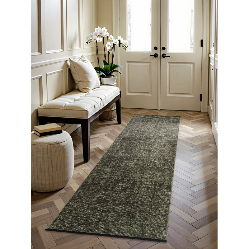 Geometric Cotton Area Rug, Runner 80 x 250 cm