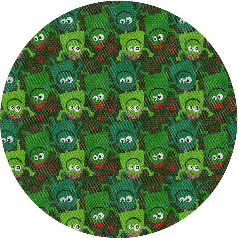Tapis vert / rouge Mabel, Rond 8 pi
