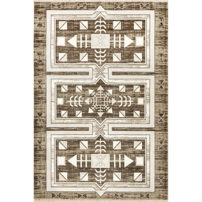 Agave Geometric Fringed Area Rug