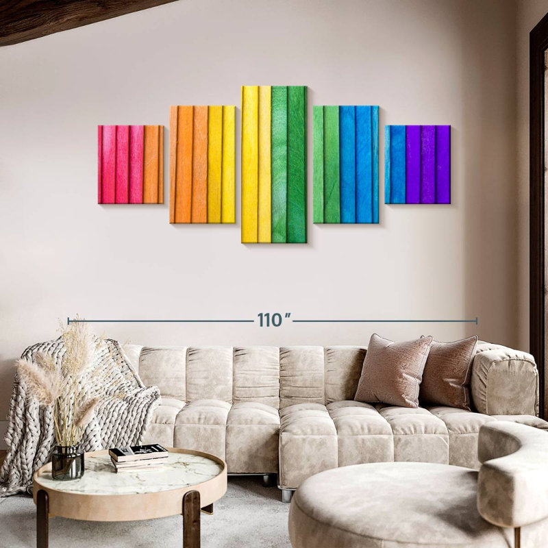LGBTQ Wooden Rainbow, H 42 po x l 92 po