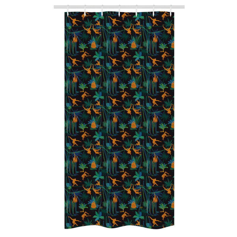 Ernell Floral Shower Curtain with Hooks Included, 72" H x 36" W