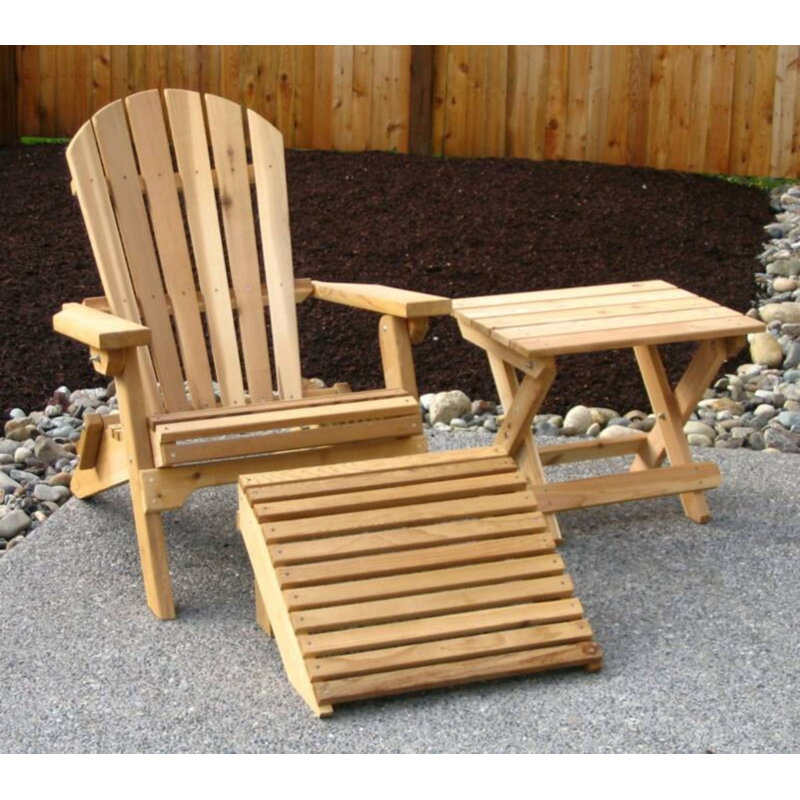 Cedar Folding Adirondack with Ottoman, Amish-made, Brown