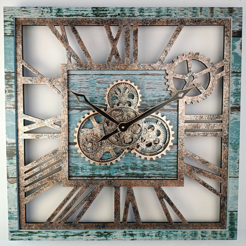 Solid Wood Wall Clock, Green