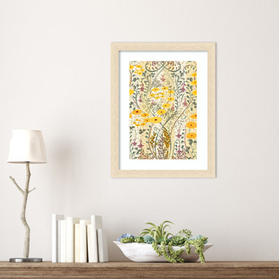 «Vibrant Botanical Pattern» par Fuselier, impression sur bois encadrée