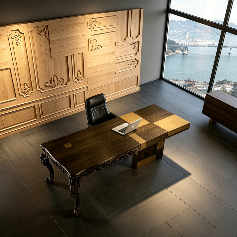 Table de bureau 62,9 po Modern Creative, 29.92" H x 62.99" W x 31.5" D