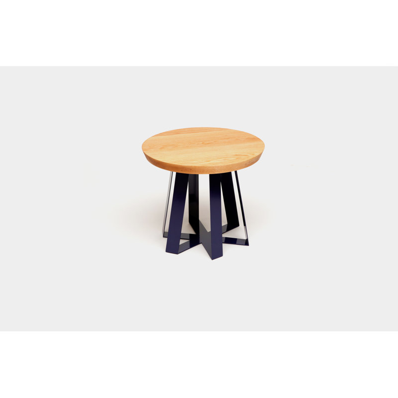 ARS Solid Wood Top End Table, Oak, Purple