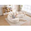 Canapé modulaire en forme de L Boneless avec méridienne incurvée, canapé modulaire en chenille, mousse 30D haute densité, canapé-lit modulaire minimaliste