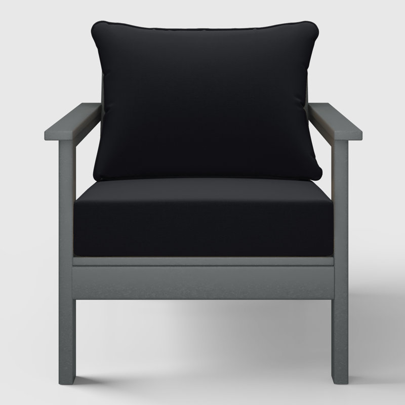 Chaise profonde avec coussins (ensemble de 2), Noir, noir, noir, noir, Gris