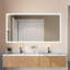 AQUADOM Edge l 96 po x H 32 po, miroir mural de salle de bain avec gradateur, désembueur, commande tactile, rétroéclairé et installation frontale, verticale ou horizontale.-92499963