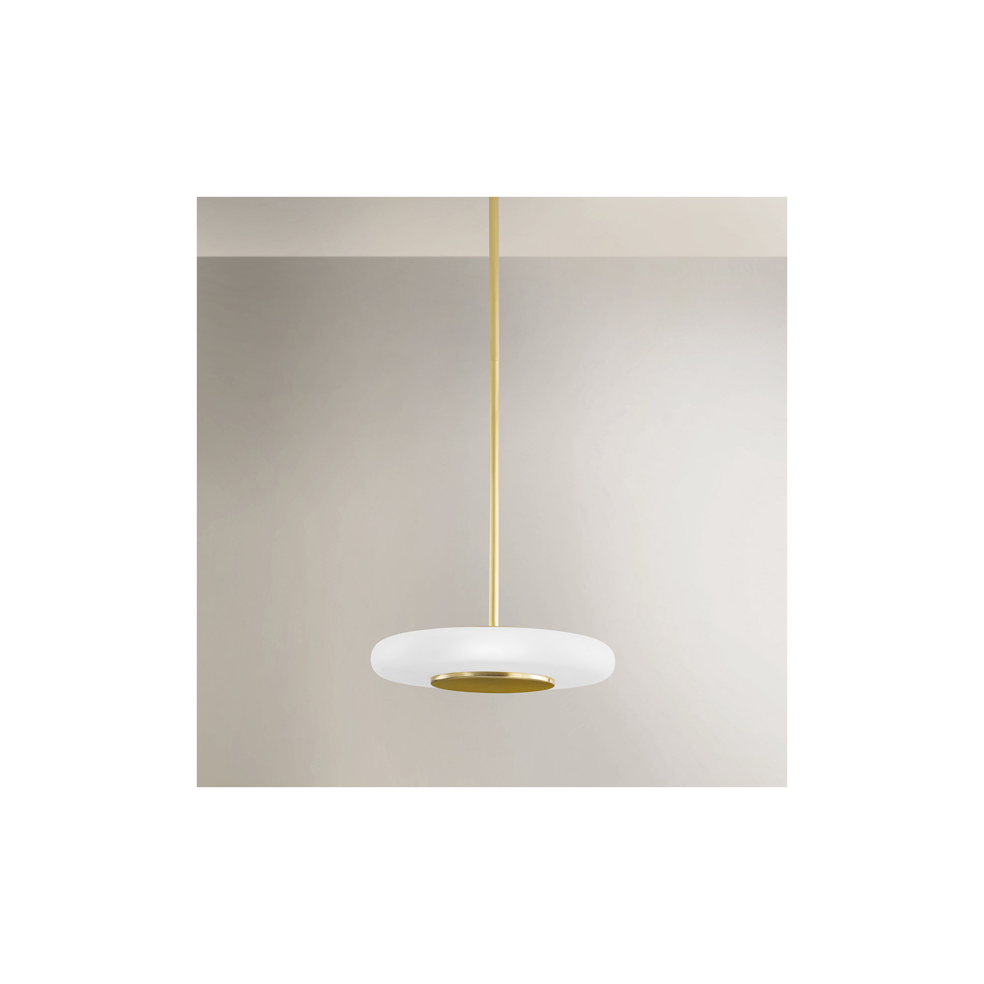 Blyford Pendant by PEMBROOKE & IVES, 7.25" H x 15.5" W x 15.5" D, Aged Brass