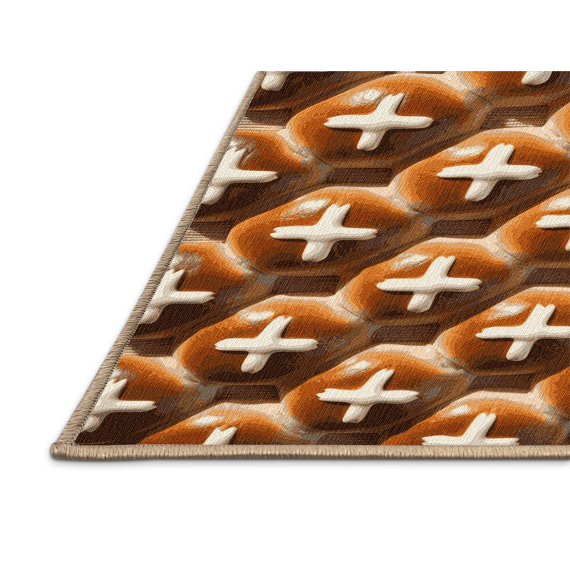  Tapis lavable Hot Cross Buns, Rectangulaire 8 pi x 12 pi