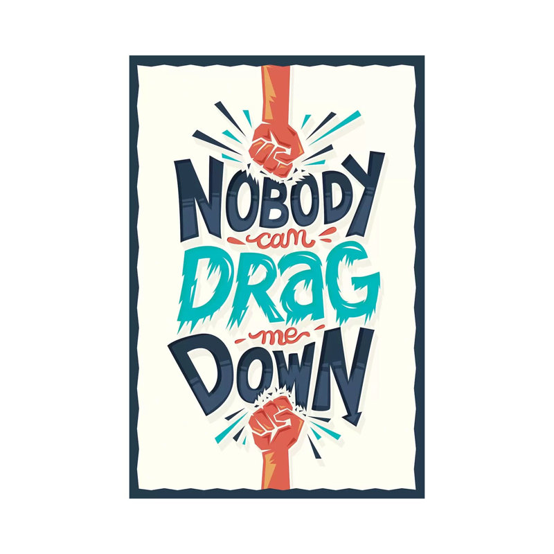 «Drag Me Down» par Risa Rodil - reproduction d'art textuel, Toile tendue, Pas de tapis, H 60 po x l 40po x P 1,5 po