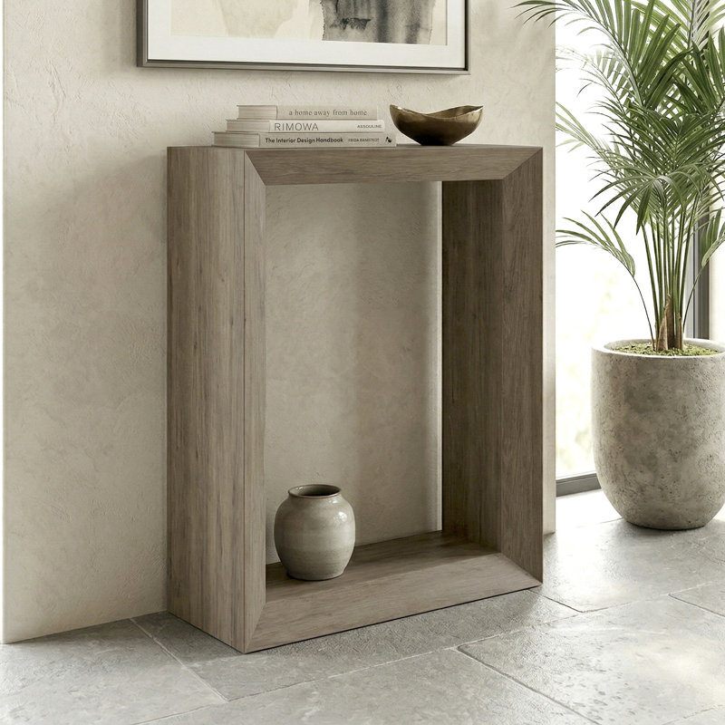 Calaysia Console Table, Antiqued Grey Oak, 76.2cm H x 55.9cm W x 25.4cm D