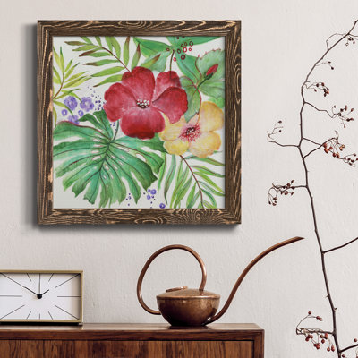 Fleurs tropicales - Peinture sur toile encadrée