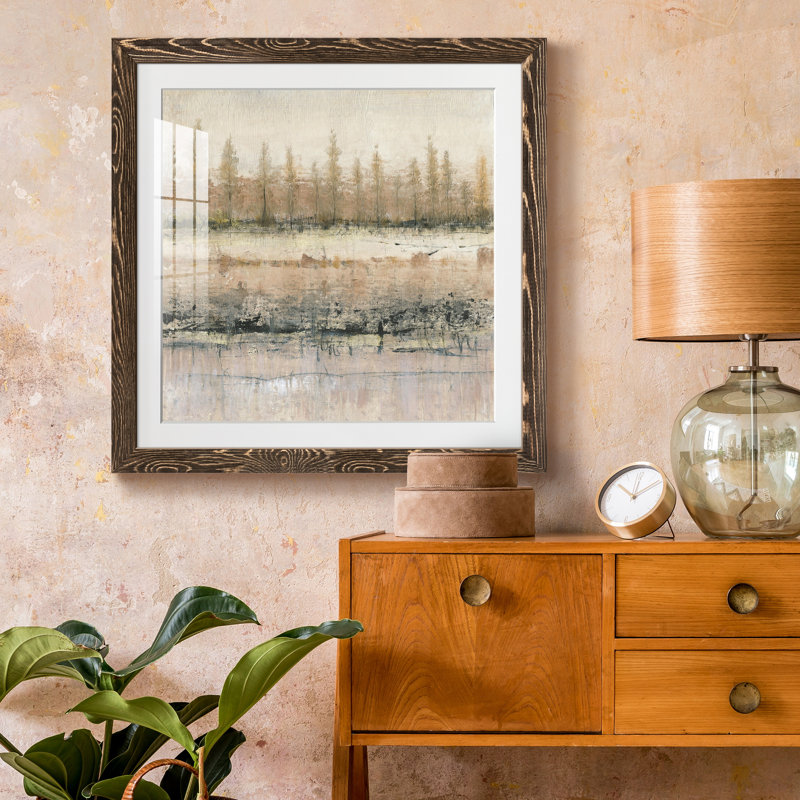 " What Lies Beneath I ", 26.5" H x 26.5" W x 1.5" D, White, Walnut Framed Paper