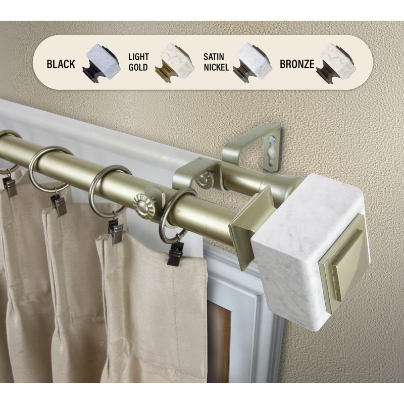 Tringle à rideaux simple Estelle, H 2,5 po x l 240 po x P 3,63 po, Or