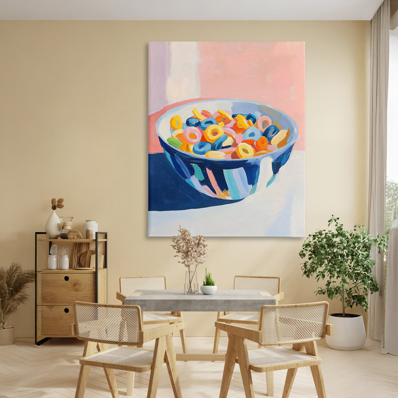 Toile colorée en forme de bol de céréales, design par The Prints Vibe, 48 x 36