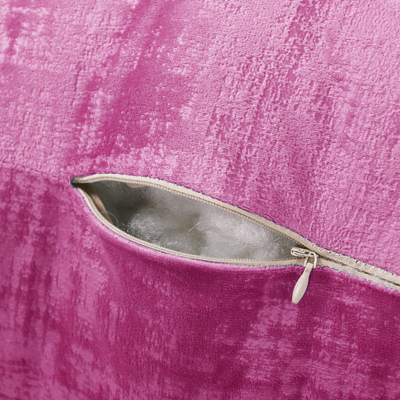 Housse et insert de coussin de lit texturé en velours, Rose framboise
