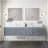 Dark Grey Double Bath Vanity 84 in. W x 22 in. D, Carrara Marble Top, Faucet Set, and 36 in. LED Mirrors