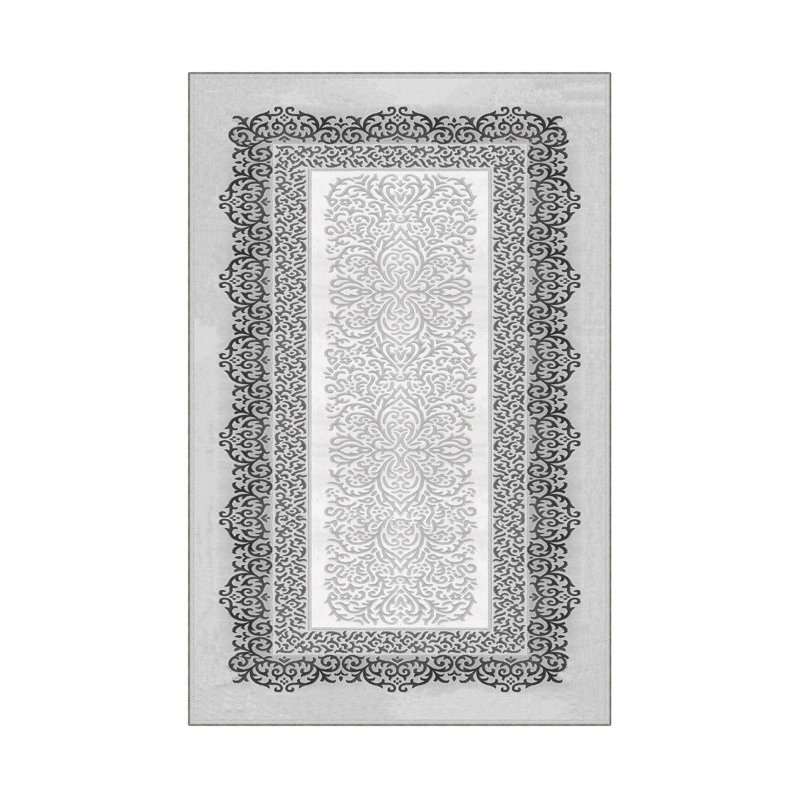 Elegant Hall Carpet, 2.6 x 9.8 Feet | 100% Polyester, 650 g/m², Pile Height: 0.3 Inches | Antibacterial, Non-Slip PVC Dot Underside | Machine Washable, 3D Digital Printing, Ideal for Modern Living Spaces