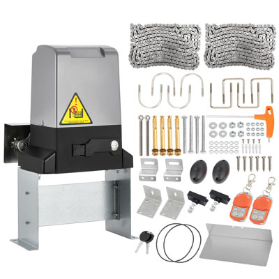 Automatic Sliding Gate Opener with 2 Remote Controls. Electric Gate Motor for   up to 40 ft & 2645 lbs