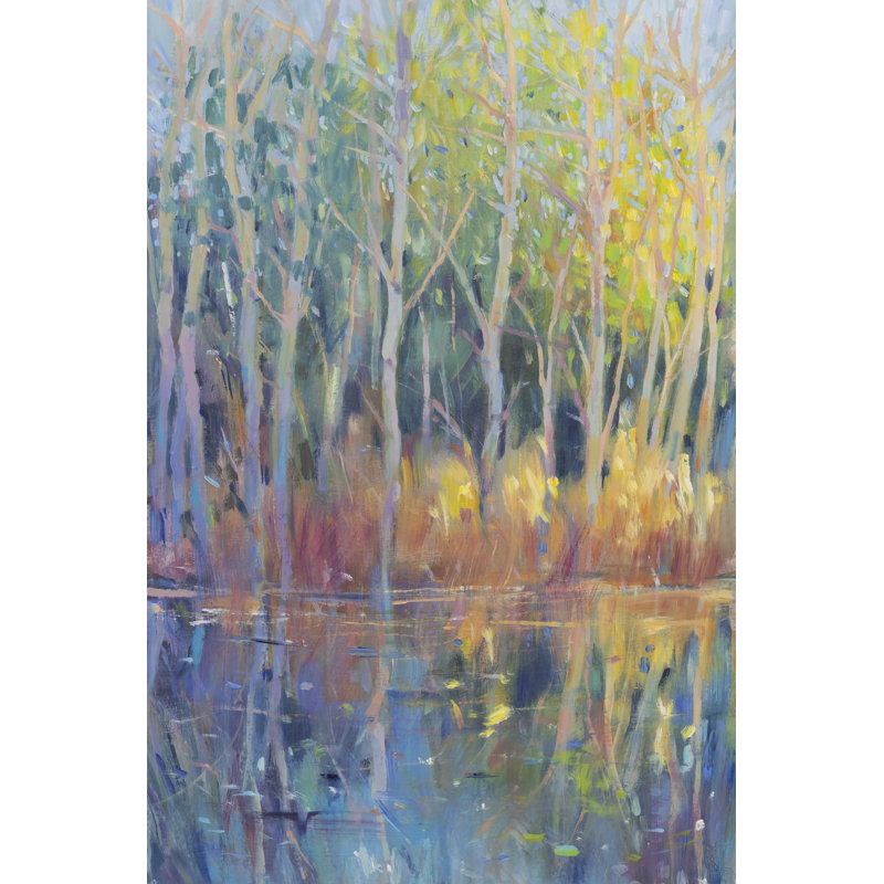 " Reflected Trees II " by Timothy O' Toole Painting Print, 48" H x 32" W