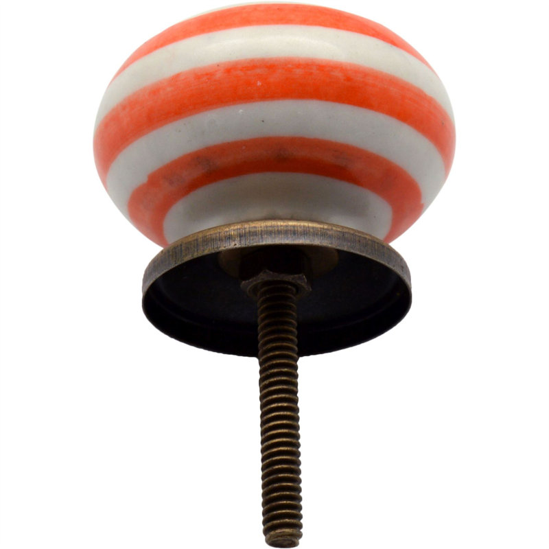 Nicola Spring - Round Ceramic Cabinet Knobs, Orange