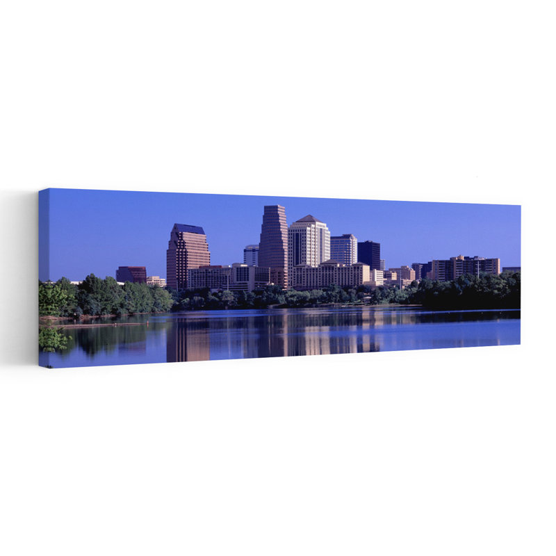 Austin Tx, États-Unis, architecture contemporaine abstraite, art mural, H 16 po x l 48 po