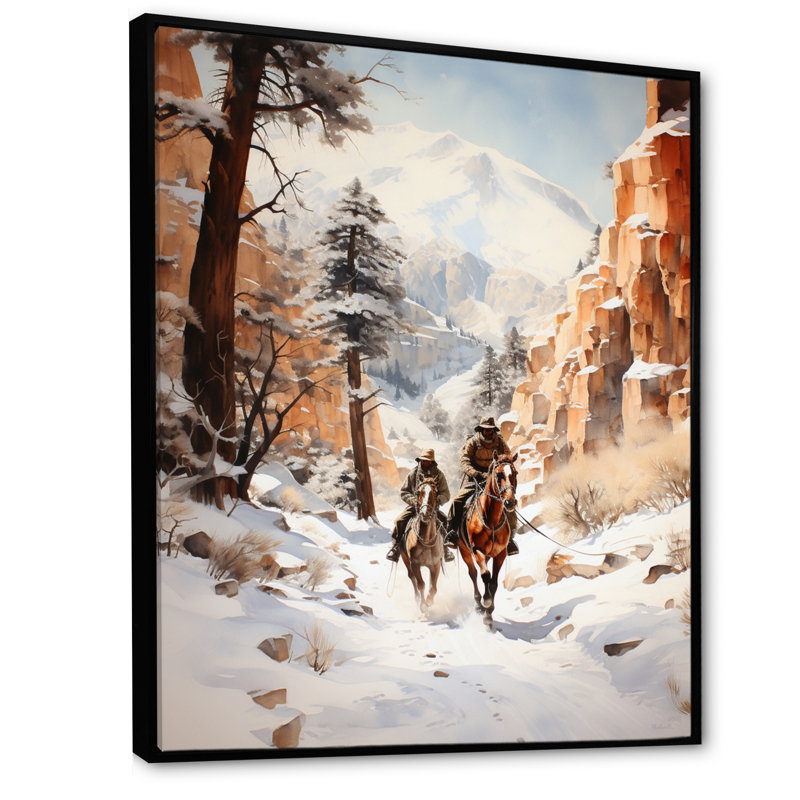 «Xalen Cowboy On The Trail II», reproduction sur toile, H 40 po x l 30 po x P 1,5 po, Cadre flottant noir