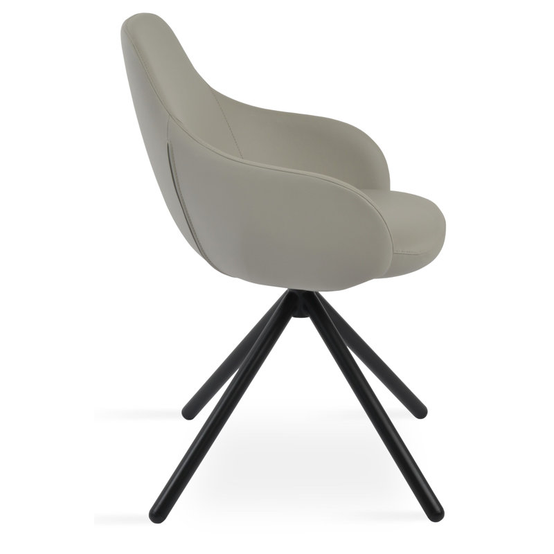 Chaise rembourrée Gazel, Gris clair, Noir