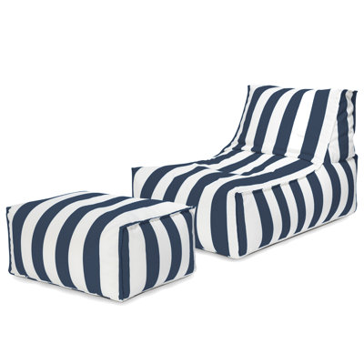  Santorin 2-Piece Outdoor Bean Bag Lounge Chair & Ottoman