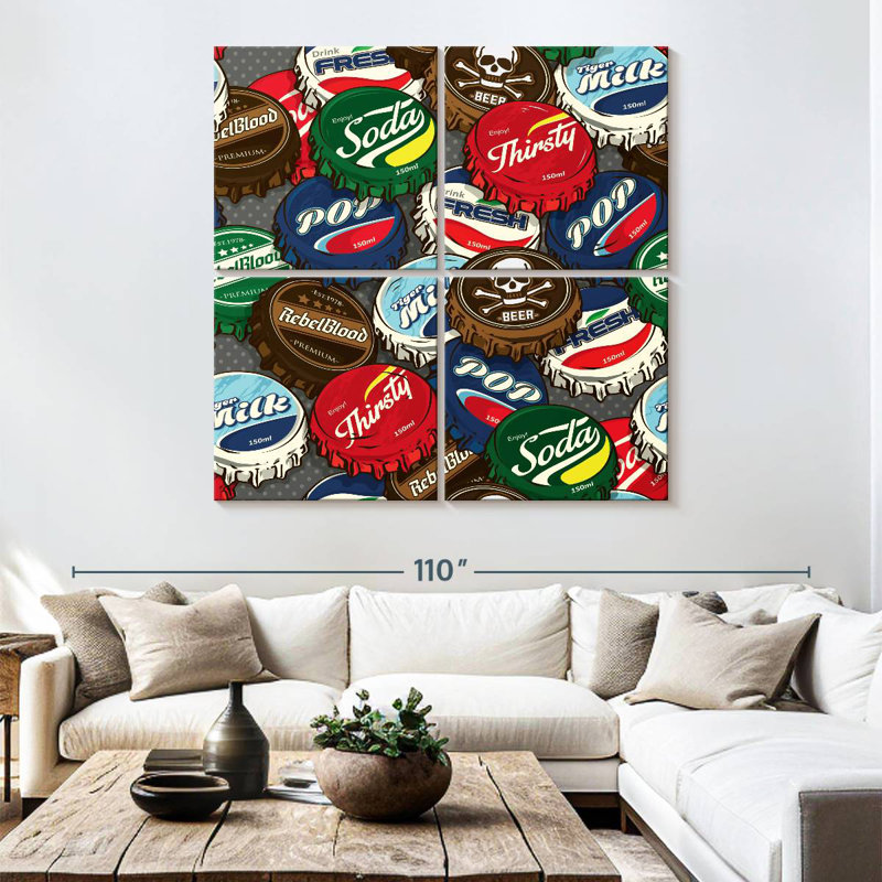 Soda Bottle Caps, 74" H x 74" W