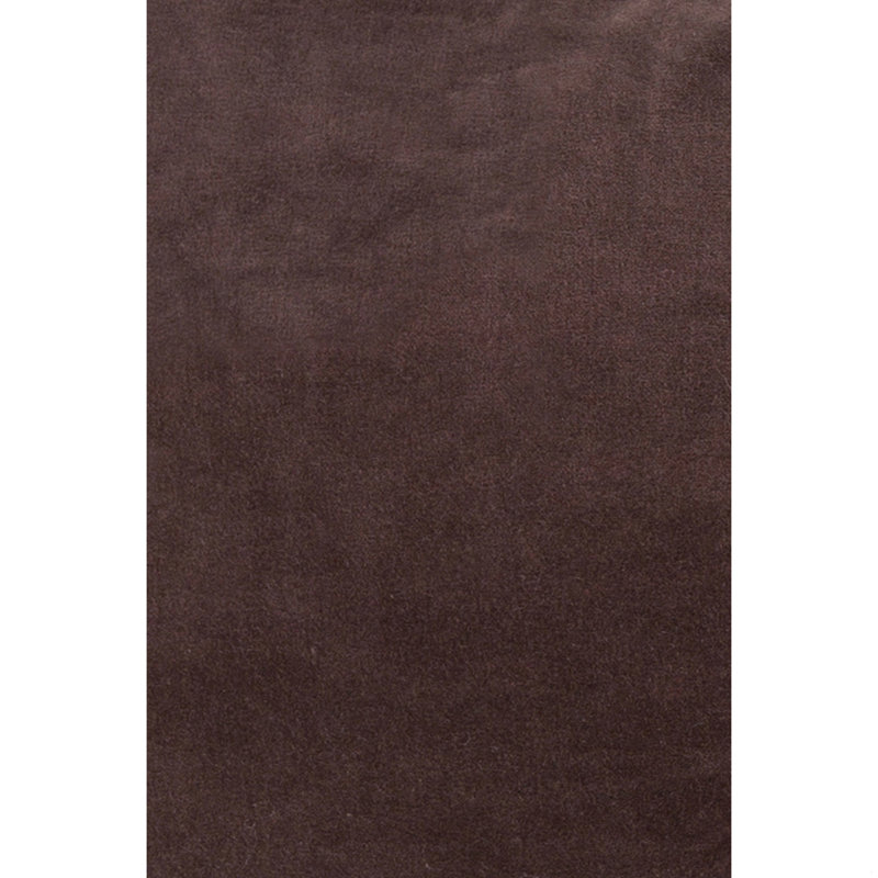 Velvet Throw Pillow Accent Pillow Authentic Handmade Square Down Fill Brown Solid With Brown Cotton Back, 22" H x 22" W