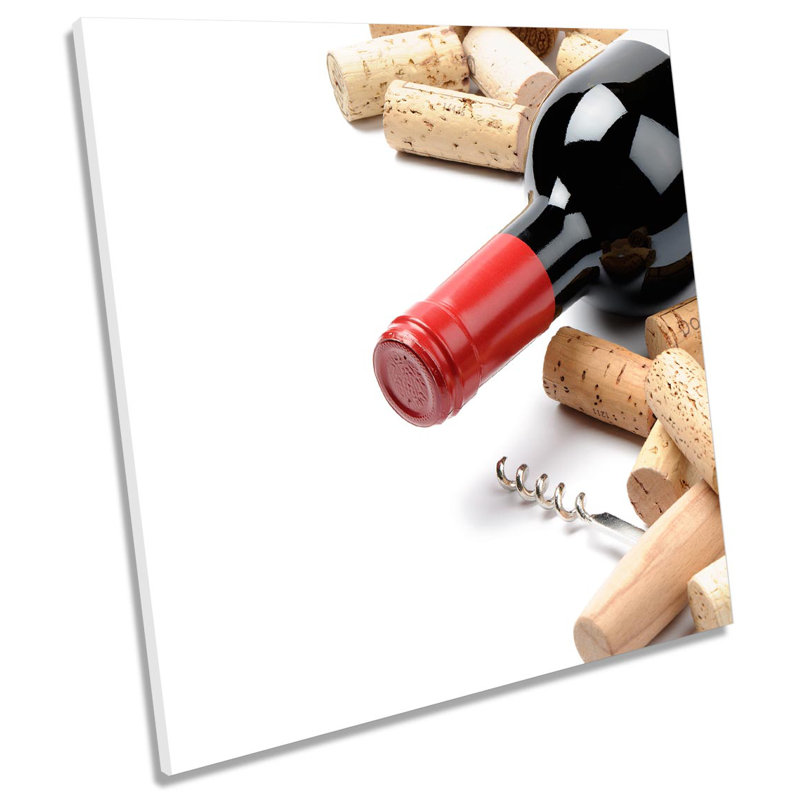 Wine Kitchen Cork Picture - Wrapped Canvas Art Prints, 40.6cm H x 40.6cm W x 2cm D