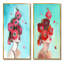 «Glamourous Floral Woman Portrait», ensemble de 2 peintures sur toiles-492571336-492571346
