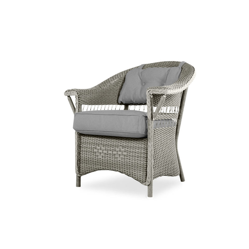 Nantucket Outdoor Dining Armchair, Rumba Straw, Pewter
